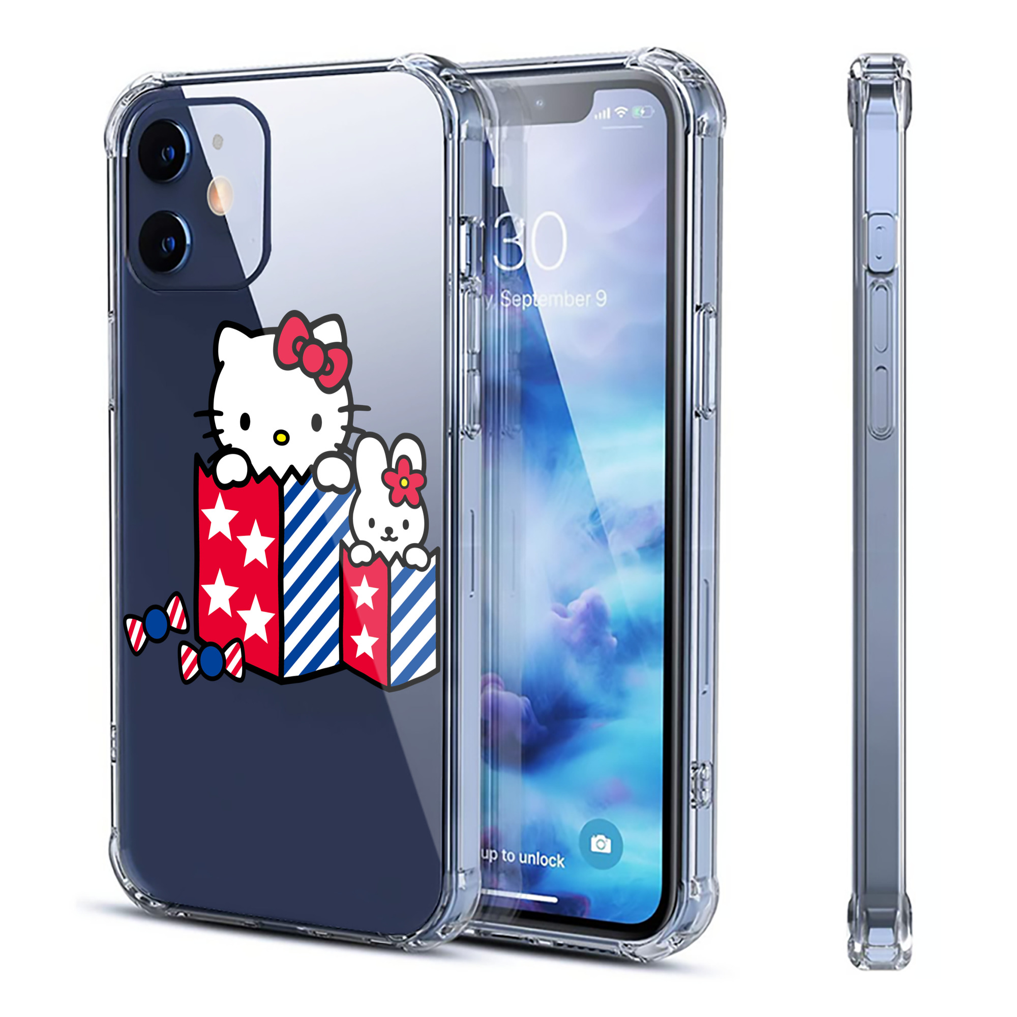 （画像用） Hello Kitty ハローキティ 【iPhone 12シリーズ対応】透明スマホケース（クリアソフトケース）